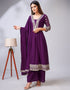 elegant purple georgette traditional function wear readymade suit collection with purple georgette rt8787-184160 Front View